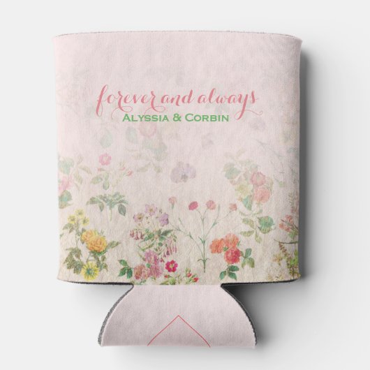 Bloemen Roze Bruiloft Bachelorette Party Blikjeskoeler (Achterkant)