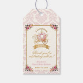 Bloemen Roze Carriage Princess Baby shower Favor Cadeaulabel (Voorkant)