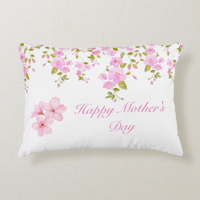 Bloemen Roze Cherry Blossom Custom Accent Kussen (Voorkant)