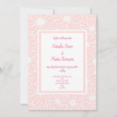 Bloemen roze daisy bruiloft uitnodiging (Voorkant)