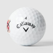Bloemen roze en goud golfballen (Logo)