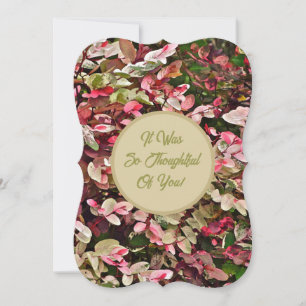 BLOEMEN/ROZE EN GROENE KLEUREN BEDANKT KAART