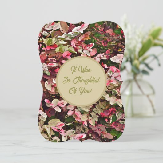 BLOEMEN/ROZE EN GROENE KLEUREN DANK JE WEL KAART (Staand voorkant)