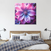 Bloemen roze en Paarse Lila Canvas Afdruk (Insitu (Slaapkamer))