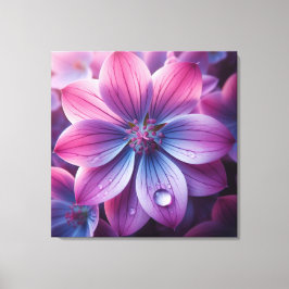 Bloemen roze en Paarse Lila Canvas Afdruk