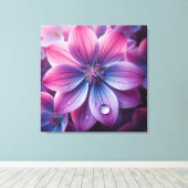 Bloemen roze en Paarse Lila Canvas Afdruk (Insitu (Houten vloer))