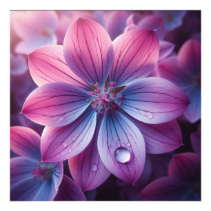 Bloemen roze en Paarse Lila Foto Afdruk