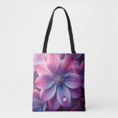 Bloemen roze en Paarse Lila Tote Bag (Voorkant)