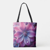 Bloemen roze en Paarse Lila Tote Bag (Achterkant)