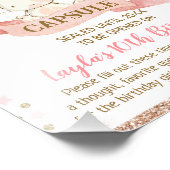 Bloemen roze en Roos gouden konijn tijd capsule te Foto Afdruk (Hoek)