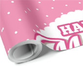 Bloemen Roze en White Polka Dot Happy Mothers Day Cadeaupapier (Rol Hoek)