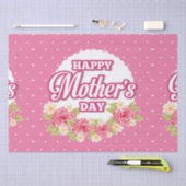 Bloemen Roze en White Polka Dot Happy Mothers Day Tissuepapier (Craft)
