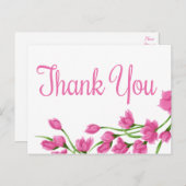 Bloemen roze en wit dank u Fuchsia bloemen Briefkaart (Voorkant / Achterkant)