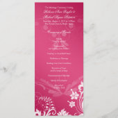  Bloemen Roze en Wit Trouwprogramma Programmakaart (Voorkant)