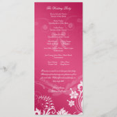  Bloemen Roze en Wit Trouwprogramma Programmakaart (Achterkant)