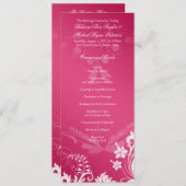 Bloemen Roze en Wit Trouwprogramma Programmakaart (Voorkant / Achterkant)