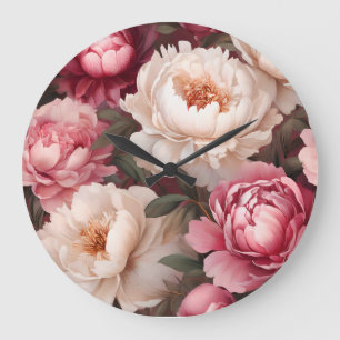 Bloemen roze en witte pioen grote klok