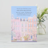  Bloemen Roze Esthetische Stad Vrijgezellenfeest Kaart (Staand voorkant)