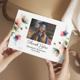 Bloemen Roze Foto Afstuderen Personaliseer Bedankkaart