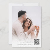 Bloemen Roze Foto Overlay QR Code Huwelijk Kaart (Achterkant)