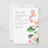 Bloemen Roze Foto Sympathy Funeral Memorial Bedankkaart (Voorkant)