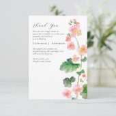 Bloemen Roze Foto Sympathy Funeral Memorial Bedankkaart (Staand voorkant)