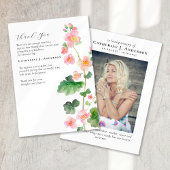 Bloemen Roze Foto Sympathy Funeral Memorial Bedankkaart