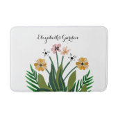 Bloemen Roze Gele Waterverf Bouquet Garden Badmat (Voorkant)
