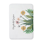 Bloemen Roze Gele Waterverf Bouquet Garden Badmat (Voorkant Verticaal)