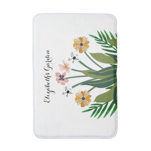 Bloemen Roze Gele Waterverf Bouquet Garden Badmat (Voorkant Verticaal)