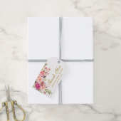 Bloemen Roze Goud Vrijgezellenfeest Bedankt Cadeaulabel (Met Touw)