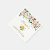 Bloemen Roze Goud Vrijgezellenfeest Tea Party Servet (Hoek)