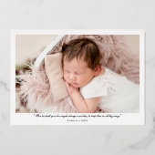  Bloemen | Roze & Gouden Doop Foto Folie Uitnodiging (Achterkant)