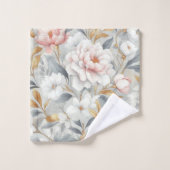 Bloemen roze grijs goud elegant bad handdoek (Wasdoekje)