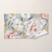 Bloemen roze grijs goud elegant bad handdoek (Handdoek)