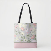 Bloemen Roze Groen Botanisch winkelen Tote Bag (Voorkant)
