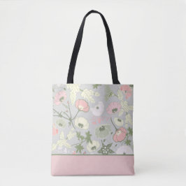Bloemen Roze Groen Botanisch winkelen Tote Bag