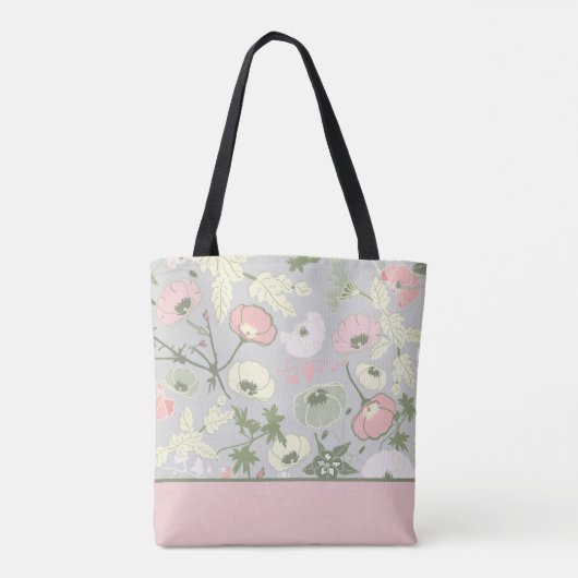 Bloemen Roze Groen Botanisch winkelen Tote Bag (Achterkant)