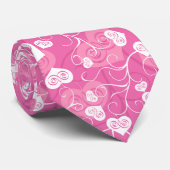 Bloemen Roze Hart Valentijns Stropdas (Opgerold)