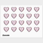 Bloemen Roze Kalligrafie Happy Valentine's Day Hart Sticker (Vel)