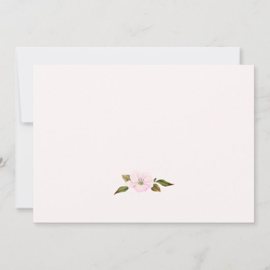 Bloemen roze kersenbloesem meisje baby shower kaart (Achterkant)