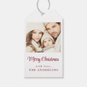 Bloemen Roze Kerstcadeau Label Cadeaulabel (Voorkant)