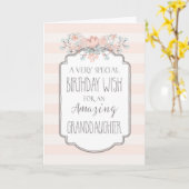  Bloemen Roze Kleindochter Verjaardag Kaart (Gele Bloem)