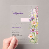 Bloemen roze kruis meisje Bevestiging duidelijk Acryl Uitnodigingen (Insitu (Draagbaar))