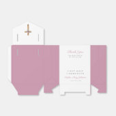 Bloemen Roze Kruis Meisje Eerste Communie Bedankdoosjes (Uitgevouwen)