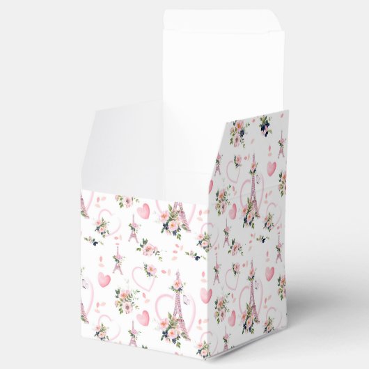 Bloemen roze kussen Parijs Bedankdoosjes (Geopend)