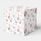 Bloemen roze kussen Parijs Bedankdoosjes (Achterkant)