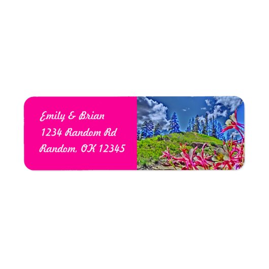 bloemen roze labels (Voorkant)