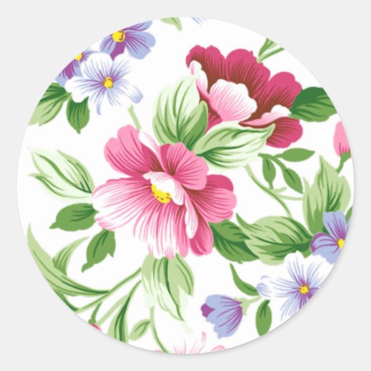 Bloemen Roze lavendel pansies Ronde Sticker (Voorkant)