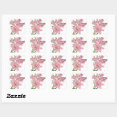 Bloemen Roze Lelie Bloem Sticker / Seal (Vel)